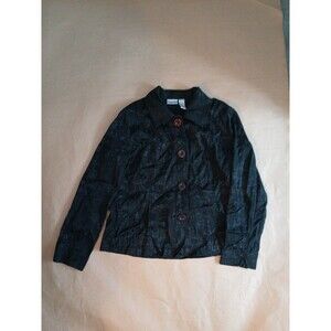 Chico's Blazer Jacket Womens 2 Black Classic Corporatecore